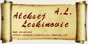 Aleksej Leškinović vizit kartica